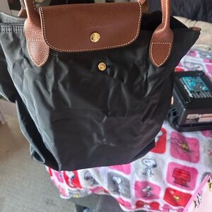 Longchamp Black and Brown Tote Bag